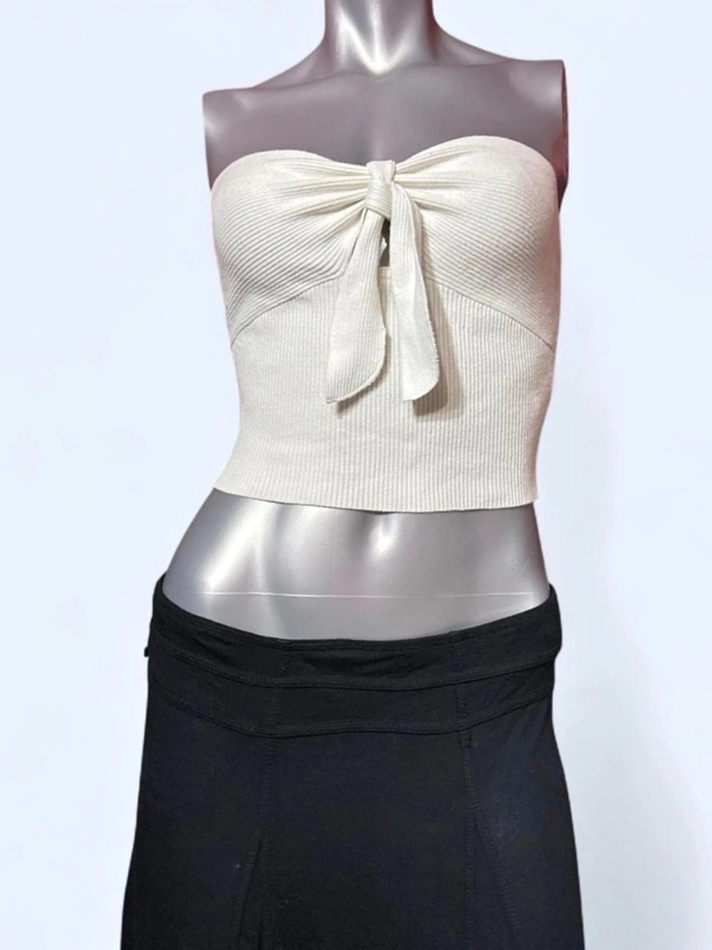Lottie Moss Strapless Bow Crop Top